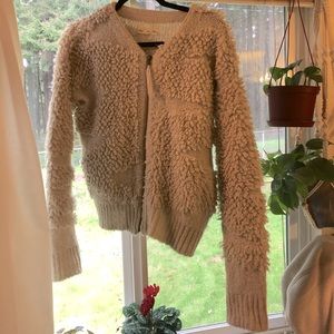 Fuzzy Cream Sherpa like Jacket